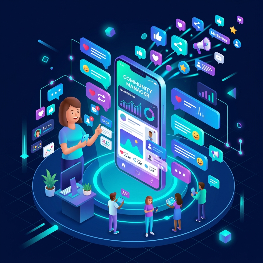 Illustration Community Management et Social Media